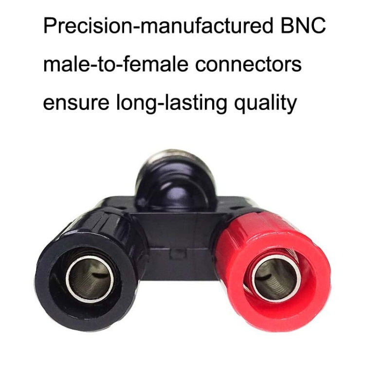 5pcs BNC Male Plug To Two Banana Jack Female Connector RF Adapter(Black) by buy2fix