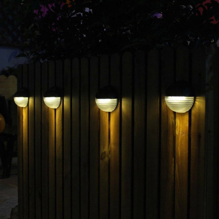 2 PCS Solar Power Light Sensor 6 Energy Saving Lamp LED Wall Light Outdoor Garden Fence Waterproof Lamp Night Light(Warm White) - Solar Lights by buy2fix | Online Shopping UK | buy2fix