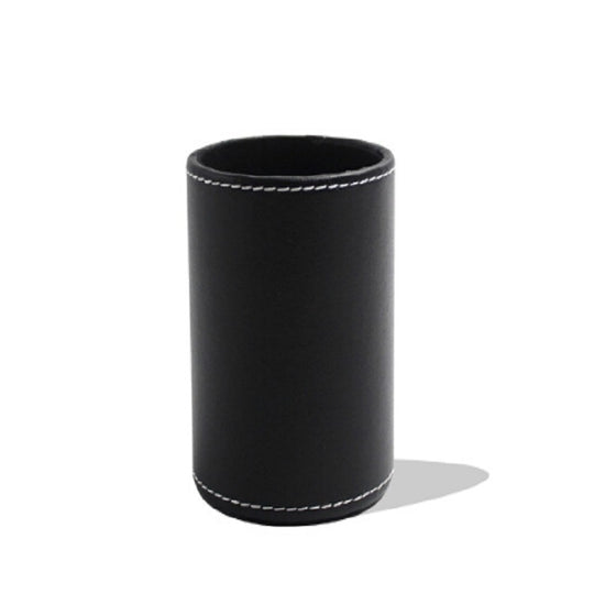 Faux Leather Leather Penholder Desk Supplies Organizer(Black)