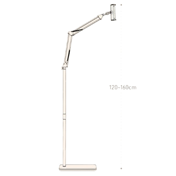 Live Folding Multifunctional Floor Stand For 4-13 Inch Cell Phone/Tablet/Switch, Size: 1.6m Retractable With Desktop Collet(Black) - Lazy Bracket by buy2fix | Online Shopping UK | buy2fix