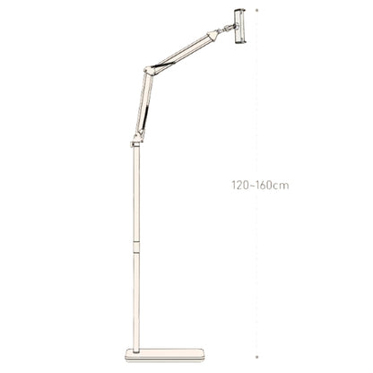 Live Folding Multifunctional Floor Stand For 4-13 Inch Cell Phone/Tablet/Switch, Size: 1.6m Retractable With Desktop Collet(Black) - Lazy Bracket by buy2fix | Online Shopping UK | buy2fix