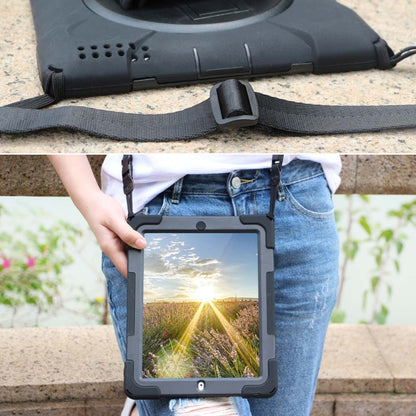 360 Degree Rotation Silicone Protective Cover with Holder and Hand Strap and Long Strap for iPad Pro Air 3 10.5 （2019）(Black) - iPad Air (2019) Cases by buy2fix | Online Shopping UK | buy2fix