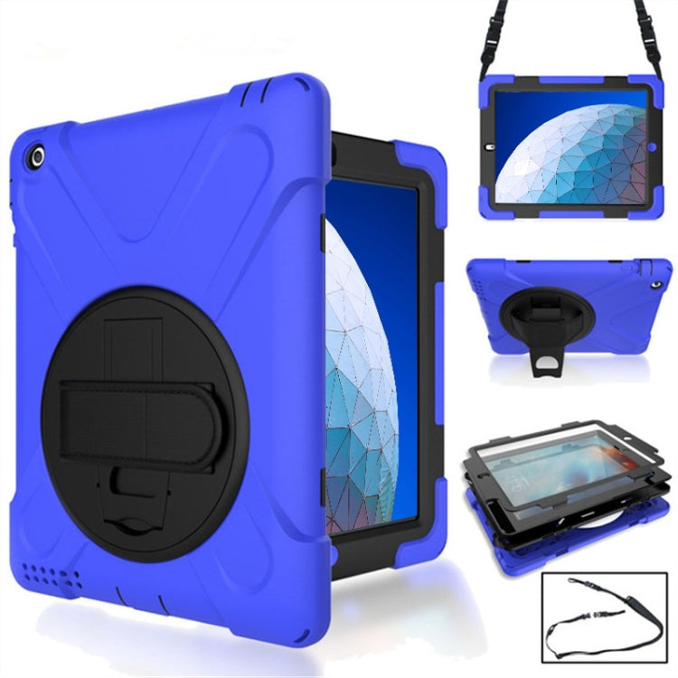360 Degree Rotation Silicone Protective Cover with Holder and Hand Strap and Long Strap for iPad Pro Air 3 10.5 （2019）(Blue) - iPad Air (2019) Cases by buy2fix | Online Shopping UK | buy2fix