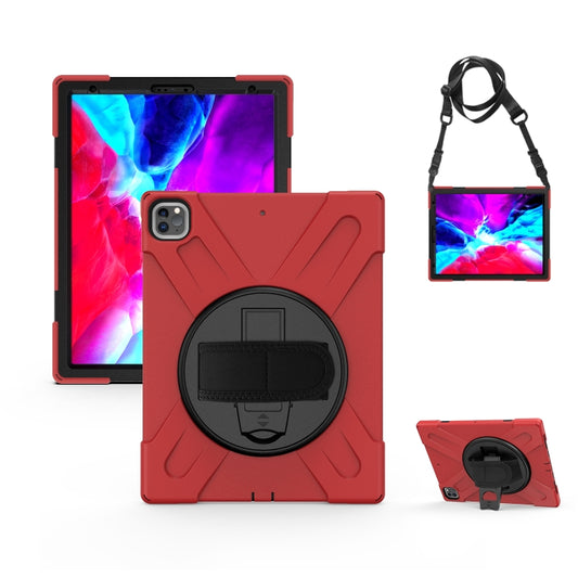360 Degree Rotation Silicone + PC Case with Strap for iPad Pro 12.9 2018 (Red) - iPad Pro 12.9 (2018) Cases by buy2fix | Online Shopping UK | buy2fix