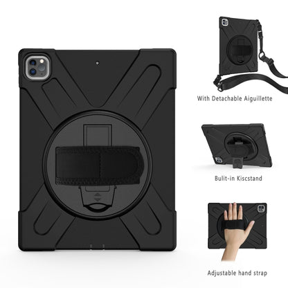 360 Degree Rotation Silicone + PC Case with Strap for iPad Pro 12.9 2018(Black) - iPad Pro 12.9 (2018) Cases by buy2fix | Online Shopping UK | buy2fix