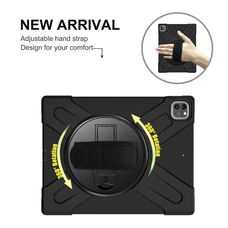360 Degree Rotation Silicone + PC Case with Strap for iPad Pro 12.9 2018(Black) - iPad Pro 12.9 (2018) Cases by buy2fix | Online Shopping UK | buy2fix