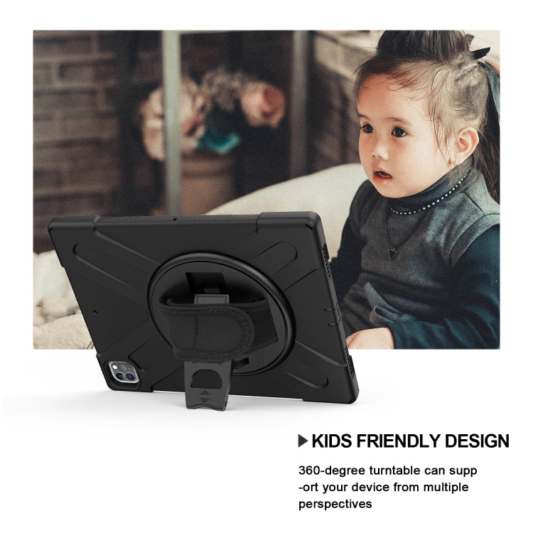 360 Degree Rotation Silicone + PC Case with Strap for iPad Pro 12.9 2018(Black) - iPad Pro 12.9 (2018) Cases by buy2fix | Online Shopping UK | buy2fix
