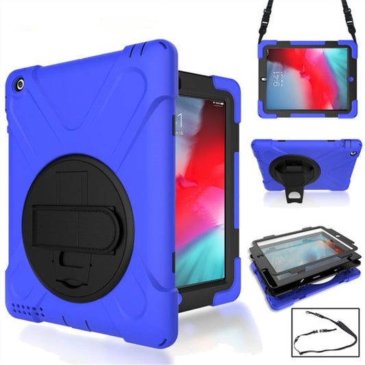 360 Degree Rotation Silicone Protective Cover with Holder and Hand Strap and Long Strap for iPad mini 5 (2019)(Blue) - iPad mini (2019) / mini 5 Cases by buy2fix | Online Shopping UK | buy2fix