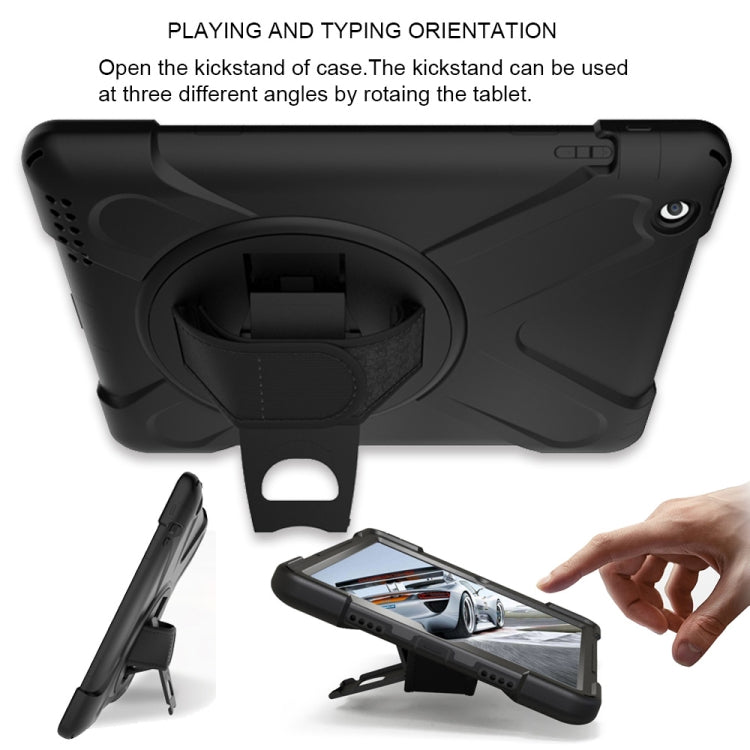 360 Degree Rotation Silicone Protective Cover with Holder and Hand Strap and Long Strap for iPad mini 5 (2019)(Blue) - iPad mini (2019) / mini 5 Cases by buy2fix | Online Shopping UK | buy2fix