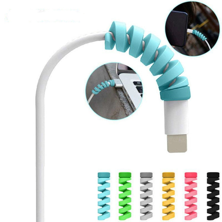 4pcs Spiral Style Silicone Data Cable Protective Cover Anti-wire Break Winder(Blue) by buy2fix
