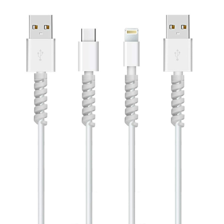 4pcs Spiral Style Silicone Data Cable Protective Cover Anti-wire Break Winder(Gray) by buy2fix