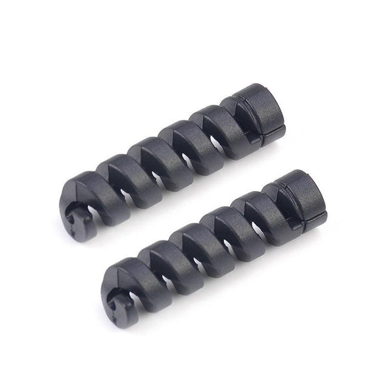 4pcs Spiral Style Silicone Data Cable Protective Cover Anti-wire Break Winder(Black) by buy2fix