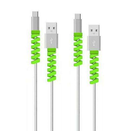 4pcs Spiral Style Silicone Data Cable Protective Cover Anti-wire Break Winder(Green) by buy2fix