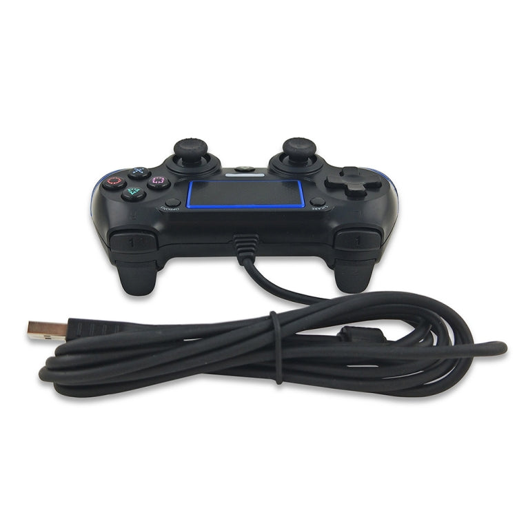 For PS4 Handle Wired Handle Cable Game Controller( Black Red) - Gamepads by buy2fix | Online Shopping UK | buy2fix