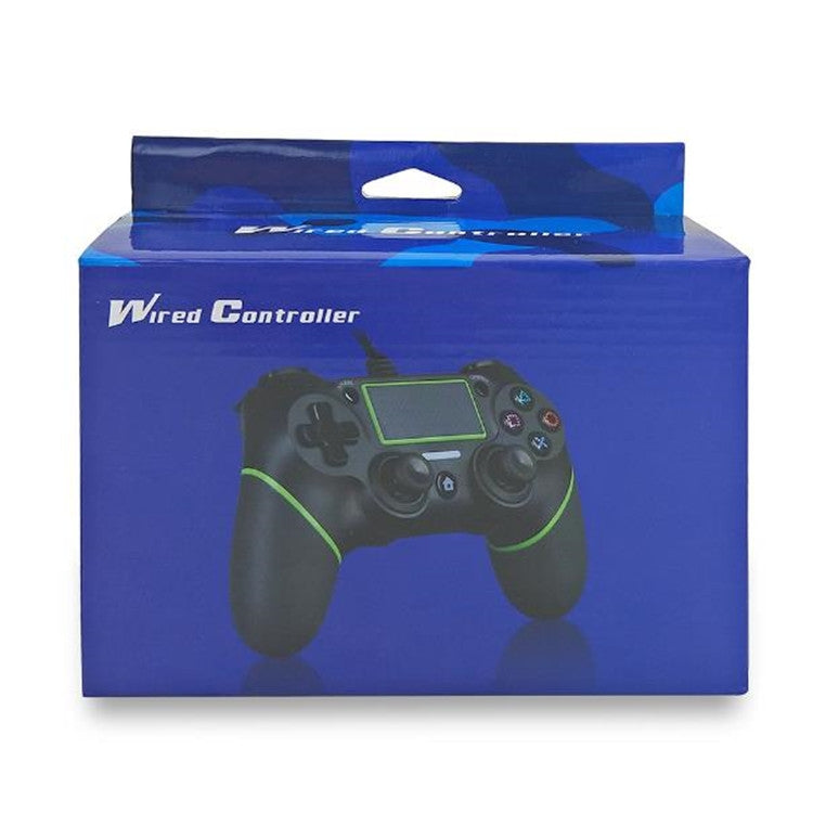 For PS4 Handle Wired Handle Cable Game Controller( Black Red) - Gamepads by buy2fix | Online Shopping UK | buy2fix