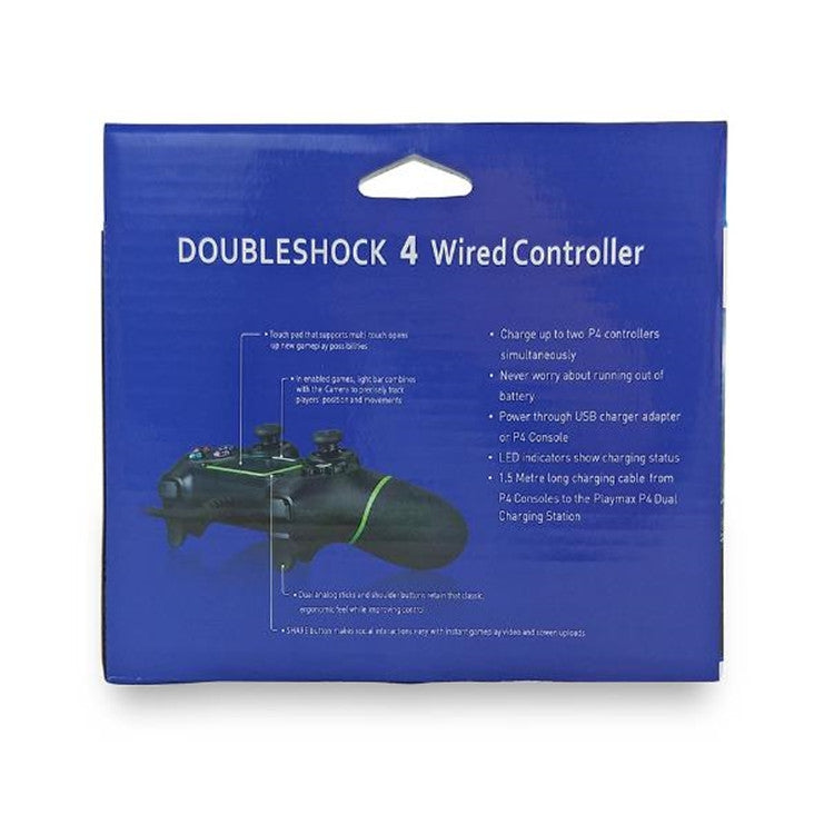 For PS4 Handle Wired Handle Cable Game Controller( Black Red) - Gamepads by buy2fix | Online Shopping UK | buy2fix