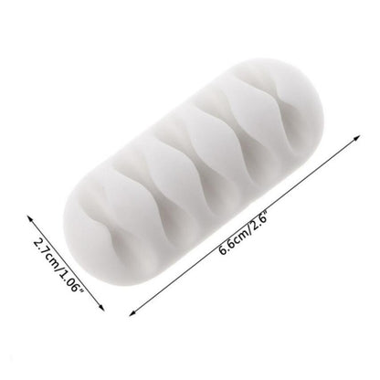 10 PCS Pasteable Five-hole TPR Wire Storage Organizer Data Cable Holder(Black) by buy2fix