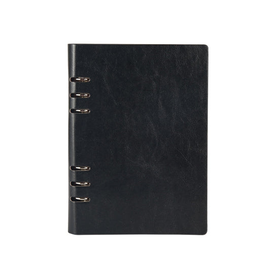 Business Notepad Loose Leaf Replaceable Inner Notebook Thickened Diary Book, Color:A5 Black