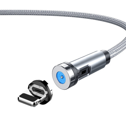 CC56 8Pin Magnetic Interface Dust Plug Rotating Data Charging Cable, Cbale Length: 2m(Silver) by buy2fix