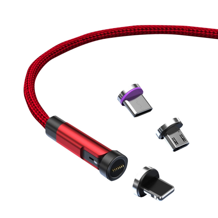 CC57 8 Pin + Type-C/USB-C + Micro USB Magnetic Interface Rotating Fast Charging Data Cable, Cbale Length: 2m(Red) by buy2fix