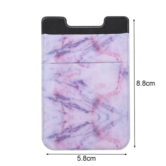 Marble Pattern Road Stretch Phone Back Plastic Card Holder Sticky Phone Clip(Purple  ) - Card & Passport Bags by buy2fix | Online Shopping UK | buy2fix