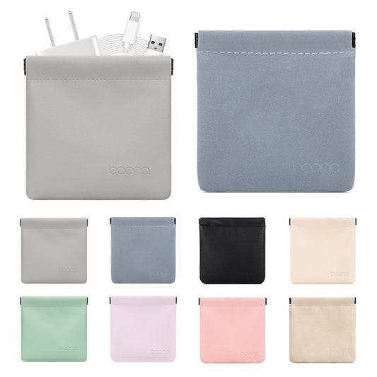 2 PCS Baona Earphone Data Cable Storage Bag Mini Portable U Disk Earphone Bag, Size:Large(Khaki) - Other Case by Baona | Online Shopping UK | buy2fix