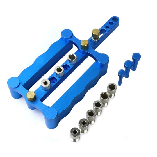 Woodworking Punching Locator Vertical Triple Hole Straight Hole Opener Dowel(Blue)