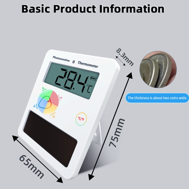 Pcsensor Fish Tank Indoor Solar Cell-free LCD High-precision Light Energy Thermometer - Thermometer by Pcsensor | Online Shopping UK | buy2fix