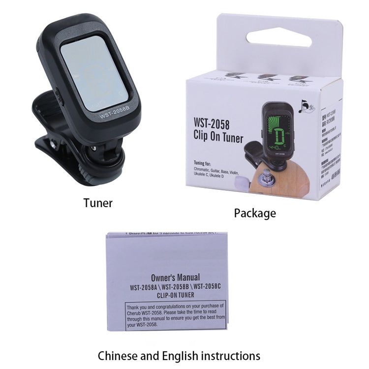 Little Angel WST-2058B Guitar Capo Electronic Tuner, Size:5×3.7×2.7cm(Black) - Guitar Tuner Accessories by buy2fix | Online Shopping UK | buy2fix