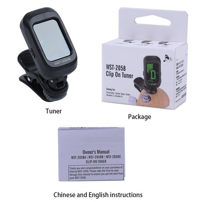 Little Angel WST-2058B Guitar Capo Electronic Tuner, Size:5×3.7×2.7cm(Black) - Guitar Tuner Accessories by buy2fix | Online Shopping UK | buy2fix