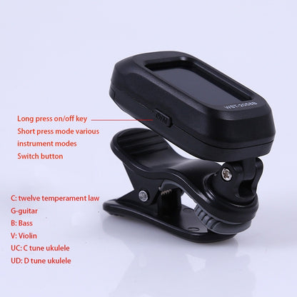 Little Angel WST-2058B Guitar Capo Electronic Tuner, Size:5×3.7×2.7cm(Black) - Guitar Tuner Accessories by buy2fix | Online Shopping UK | buy2fix