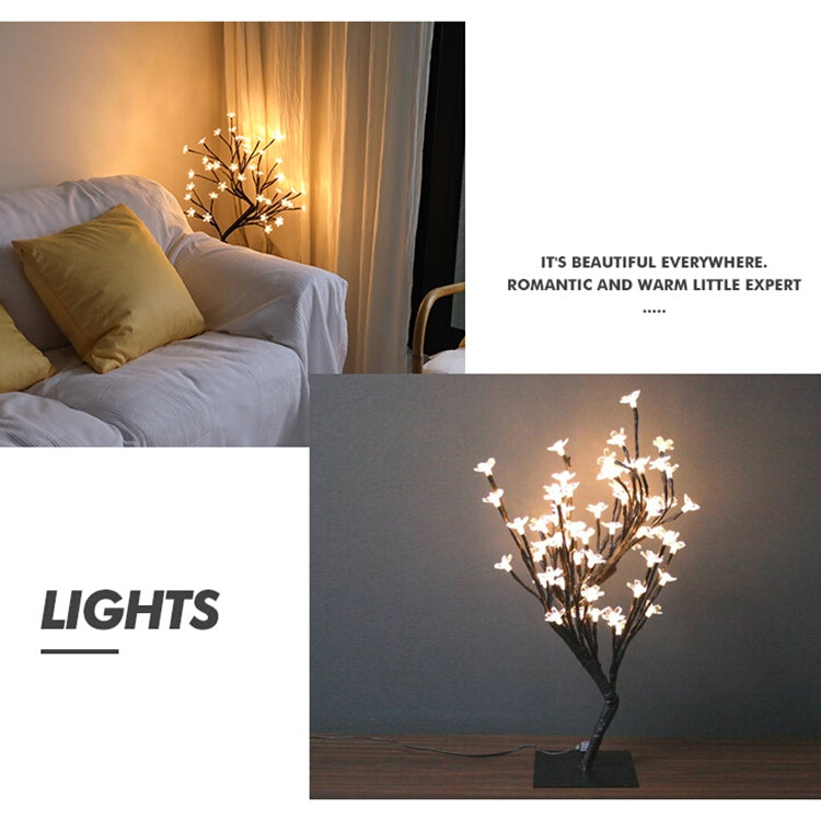 48 Lights Cherry Tree Lamp Table Lamp Room Layout Decoration Creative Bedside Night Light Gift, Style:Bauhinia Black Tree by buy2fix