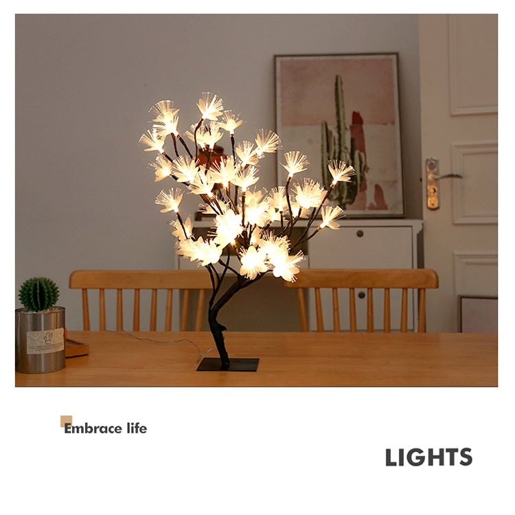 36 Lights Cherry Tree Lamp Table Lamp Room Layout Decoration Creative Bedside Night Light Gift, Style:Fiber Optic Black tree - Holiday Lights by buy2fix | Online Shopping UK | buy2fix