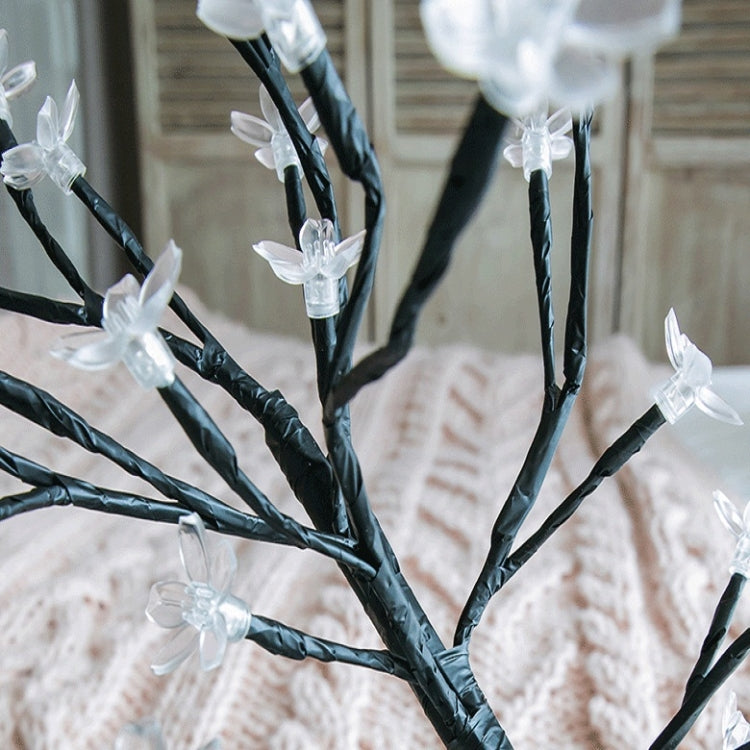 36 Lights Cherry Tree Lamp Table Lamp Room Layout Decoration Creative Bedside Night Light Gift, Style:Fiber Optic Black tree - Holiday Lights by buy2fix | Online Shopping UK | buy2fix