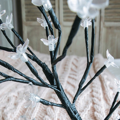 36 Lights Cherry Tree Lamp Table Lamp Room Layout Decoration Creative Bedside Night Light Gift, Style:Fiber Optic Black tree - Holiday Lights by buy2fix | Online Shopping UK | buy2fix