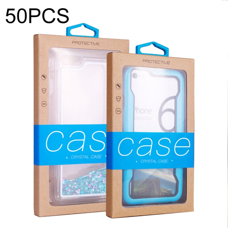 50 PCS Kraft Paper Phone Case Leather Case Packaging Box, Size: S 4.7 Inch(Blue) -  by buy2fix | Online Shopping UK | buy2fix