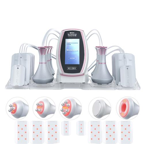 6 In 1  80K Ultrasonic Cavitation Vacuum Radio Frequency Lipo Laser Slimming Machine US Plug(Pink Edge) - Beauty Instrument by buy2fix | Online Shopping UK | buy2fix