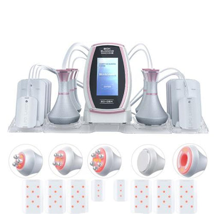 6 In 1  80K Ultrasonic Cavitation Vacuum Radio Frequency Lipo Laser Slimming Machine US Plug(Pink Edge) - Beauty Instrument by buy2fix | Online Shopping UK | buy2fix