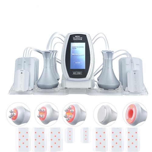 6 In 1  80K Ultrasonic Cavitation Vacuum Radio Frequency Lipo Laser Slimming Machine US Plug(Silver Edge)