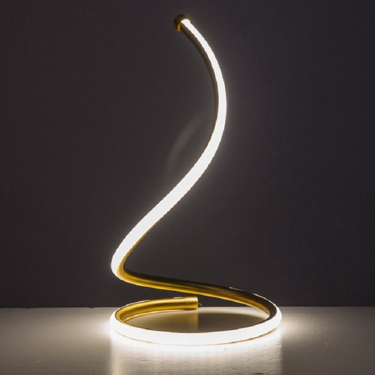 LED Spiral Table Lamp Home Living Room Bedroom Decoration Lighting Bedside Light, Specifications:UK Plug(White) by buy2fix