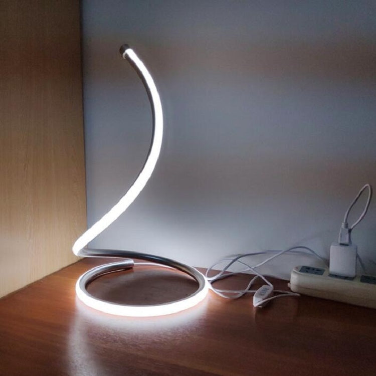 LED Spiral Table Lamp Home Living Room Bedroom Decoration Lighting Bedside Light, Specifications:Without Plug(White) by buy2fix