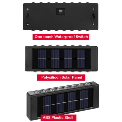 10LED NiMH Solar Wall Lamp Outdoor Waterproof Up And Down Double-headed Spotlights(White Light) by buy2fix