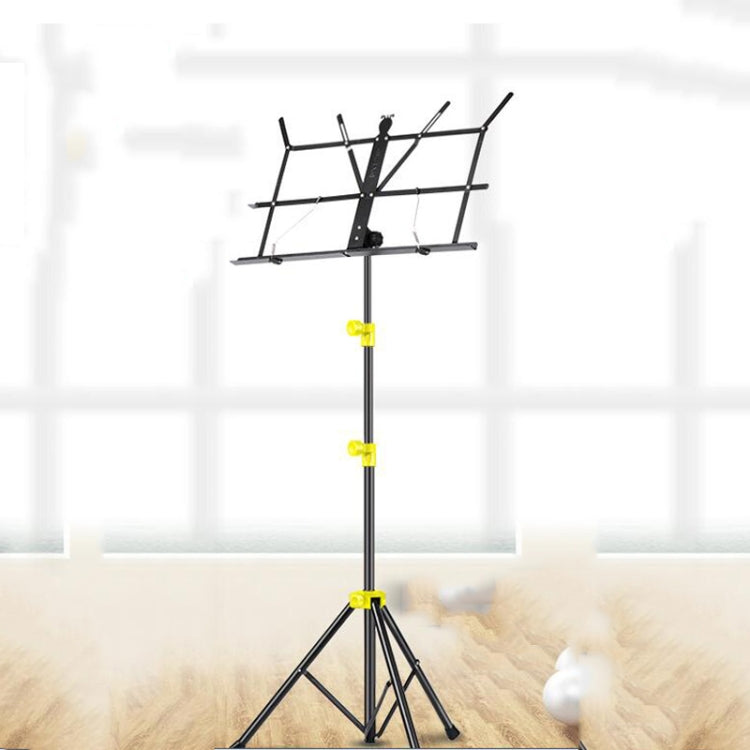 Portable Folding  Lifted and Thickened Piano Stand Guzheng Guitar Home Music Stand(Black Yellow) - String Instrument Accessories by buy2fix | Online Shopping UK | buy2fix