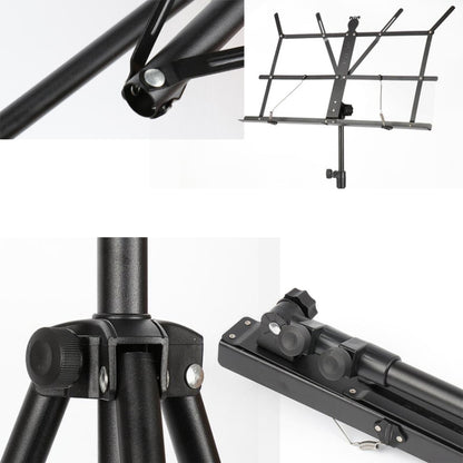 Portable Folding  Lifted and Thickened Piano Stand Guzheng Guitar Home Music Stand(Black Yellow) - String Instrument Accessories by buy2fix | Online Shopping UK | buy2fix