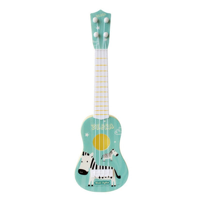 Light Blue Zebra Small Simulation Musical Instrument Mini Four Strings Playable Ukulele Early Childhood Education Music Toy - String Instrument Accessories by buy2fix | Online Shopping UK | buy2fix