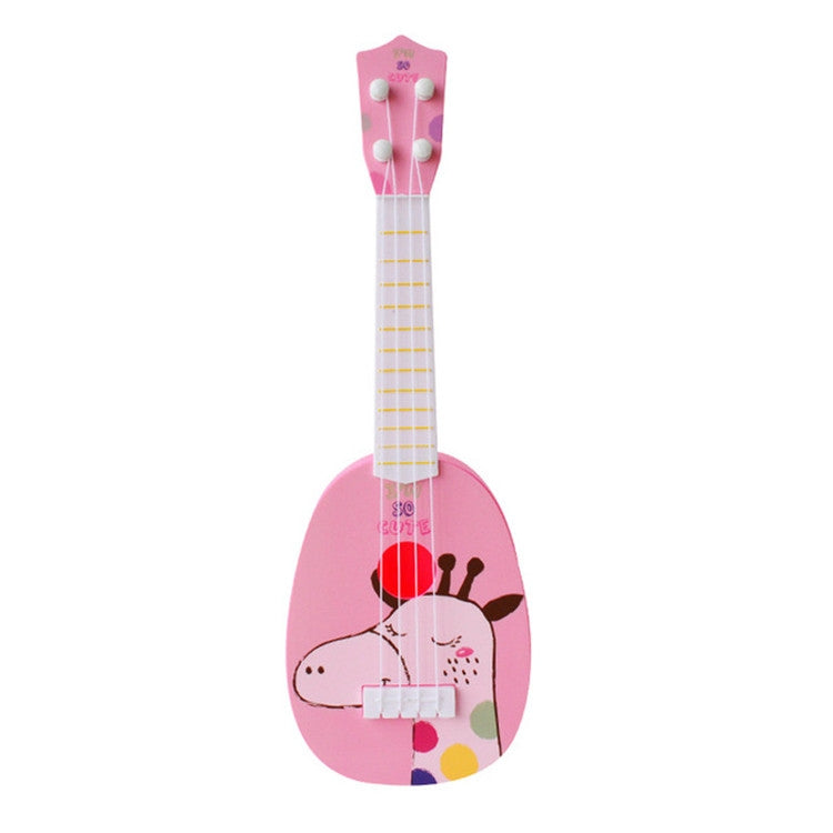 Pink Giraffe Small Simulation Musical Instrument Mini Four Strings Playable Ukulele Early Childhood Education Music Toy - String Instrument Accessories by buy2fix | Online Shopping UK | buy2fix