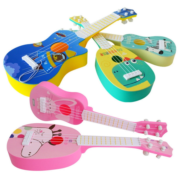 Yellow Dinosaur Small Simulation Musical Instrument Mini Four Strings Playable Ukulele Early Childhood Education Music Toy - String Instrument Accessories by buy2fix | Online Shopping UK | buy2fix