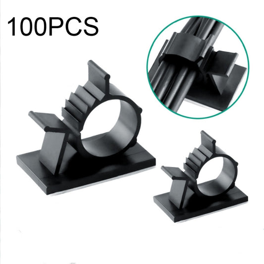 100 PCS Y-0810 Adjustable Self-Adhesive Wire Fixing Cable Organizer (Black) by buy2fix