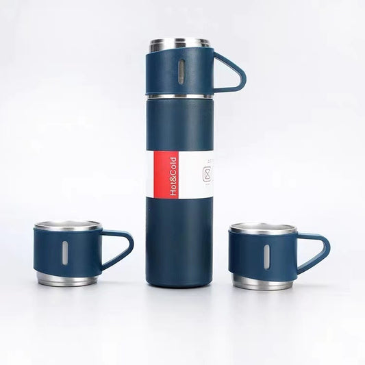 500ml 304 Stainless Steel Thermos Cup Portable Business Tea Cup,Spec: Gift Box Set(Black) - Vacuum Thermoses & Cups by buy2fix | Online Shopping UK | buy2fix