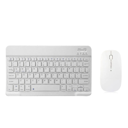 YS-001 9.7-10.1 Inch Tablets Phones Universal Mini Wireless Bluetooth Keyboard, Style:with Bluetooth Mouse(White) by buy2fix